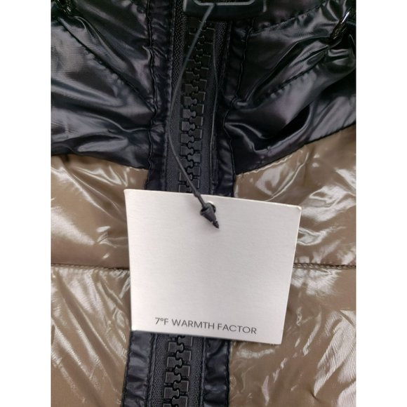 Calvin Klein Sorona Mura Superwet 400T Taupe Beige Insulated Puffer Jacket Size - Picture 9 of 13